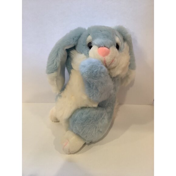 Plush Bunny Rabbit Blue and White Bunny Rabbit Stuffed Animal Soft Toy Easter - Picture 1 of 8